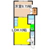 アーバンコートＫｓ 1LDKの間取り