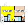 ラフィーヌ文苑 1DKの間取り