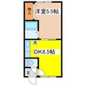 コーポミヤサカ 1DKの間取り