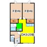 加藤マンション 2DKの間取り