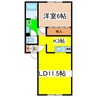 ハイセレス 1LDKの間取り