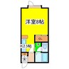 カーサルーチェ 1Kの間取り