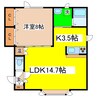 レスト東川 1LDKの間取り