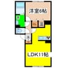 プレシャスコートＢ 1LDKの間取り