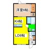 リリーズガーデンⅥ 1LDKの間取り