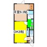 ＨａｐｐｉｎｅｓｓＳｅｎ（ハピネスセン） 1DKの間取り