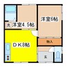 中井マンション 2DKの間取り