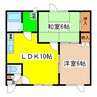 コーポみき 2LDKの間取り