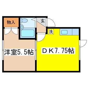 間取図 釧網本線/釧路駅 車移動　19分3.8km 1階 築36年