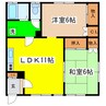 小沢マンション 2LDKの間取り