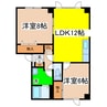 メゾンリリー 2LDKの間取り