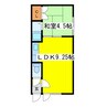 ハッピーハイツ 1LDKの間取り