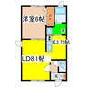 シャロームＫⅡ 1LDKの間取り
