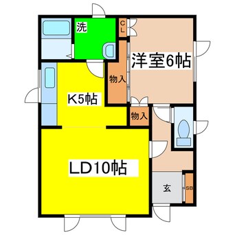 間取図 白糠町西１条北１－１－３４テラスハウス