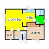 白糠町西１条北１－１－３４テラスハウス 1LDKの間取り