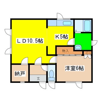 間取図 白糠町西１条北１－１－３４テラスハウス