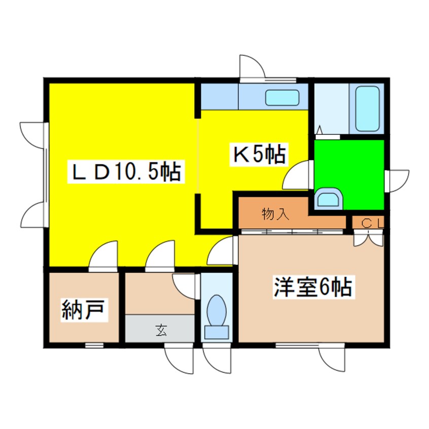 間取図 白糠町西１条北１－１－３４テラスハウス