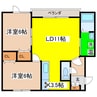 ハピネスハイムⅢ 2LDKの間取り