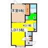 トゥインクル２１ 1LDKの間取り