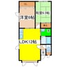 カネスハイツⅡ 2LDKの間取り