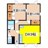 ノースパレスⅢ 2DKの間取り