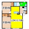 メゾンドショード 2LDKの間取り
