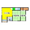 浅井マンション№６ 2DKの間取り