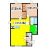 ビーンズⅢ 2LDKの間取り