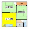 昭和マンション１ 2DKの間取り