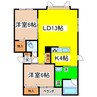 リッチモヘヤモ 2LDKの間取り