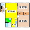 ハイツクレール 2LDKの間取り