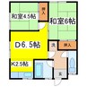 プライム鳥取 2DKの間取り