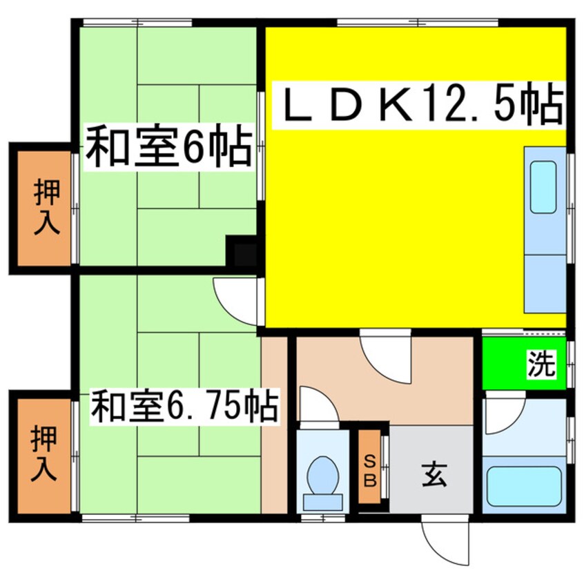 間取図 カネ山ハイツA（光和）