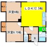 カネ山ハイツB（光和） 2LDKの間取り