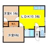 コーポ司 2LDKの間取り