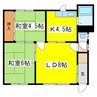 中岡マンション（鳥取北９） 2LDKの間取り