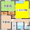 オリーブ（愛国東） 2LDKの間取り