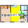 コーポ樹 1DKの間取り