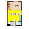 富士見東棟 1LDKの間取り