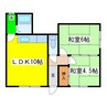 杉本マンション 2LDKの間取り