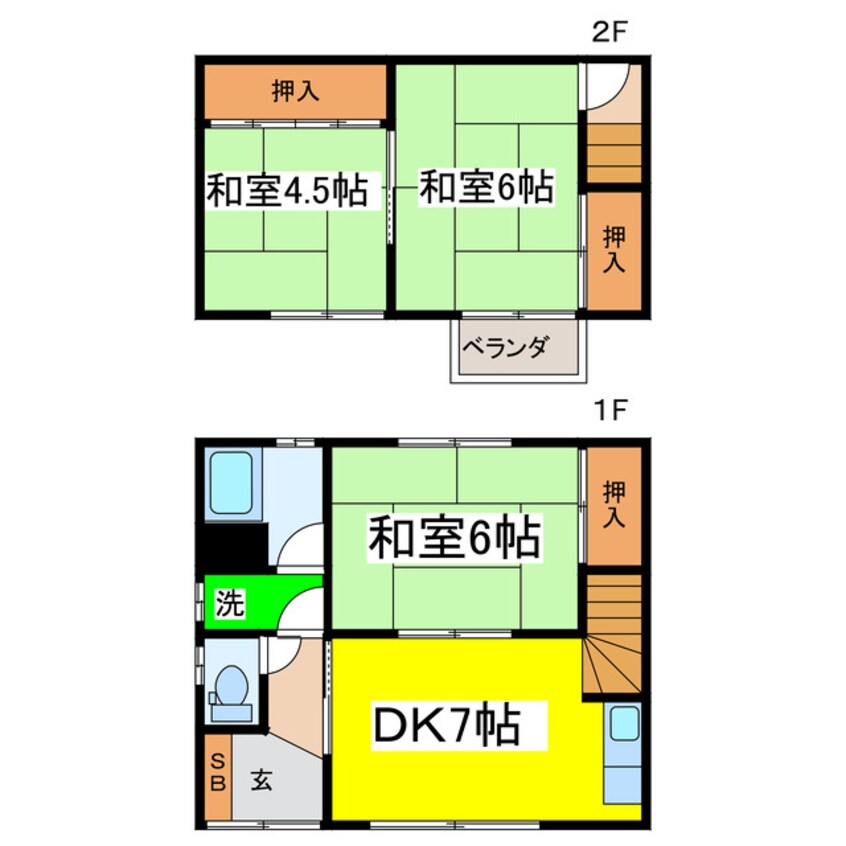 間取図 新富士町４－７－２テラスハウス