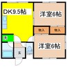 丸北ハイツ 2DKの間取り