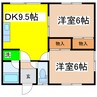 丸北ハイツ 2DKの間取り