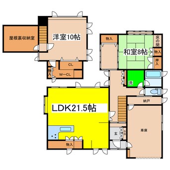 間取図 芦野３－５－２１貸家