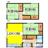 鳥取南８－６－１４貸家 3LDKの間取り