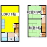 渡辺ハイツ 2LDKの間取り