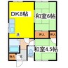 マル義ハイツ 2DKの間取り