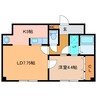 ｺｰﾎﾟﾘﾊﾞｰｽﾄｰﾝ 1LDKの間取り