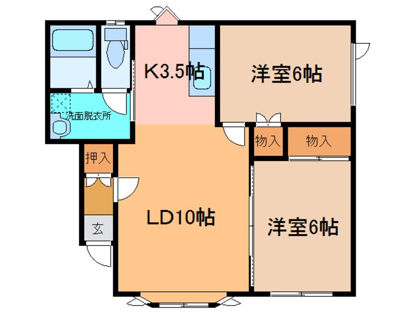 間取図 ﾉｰｽﾌﾗｯﾂW4･N4