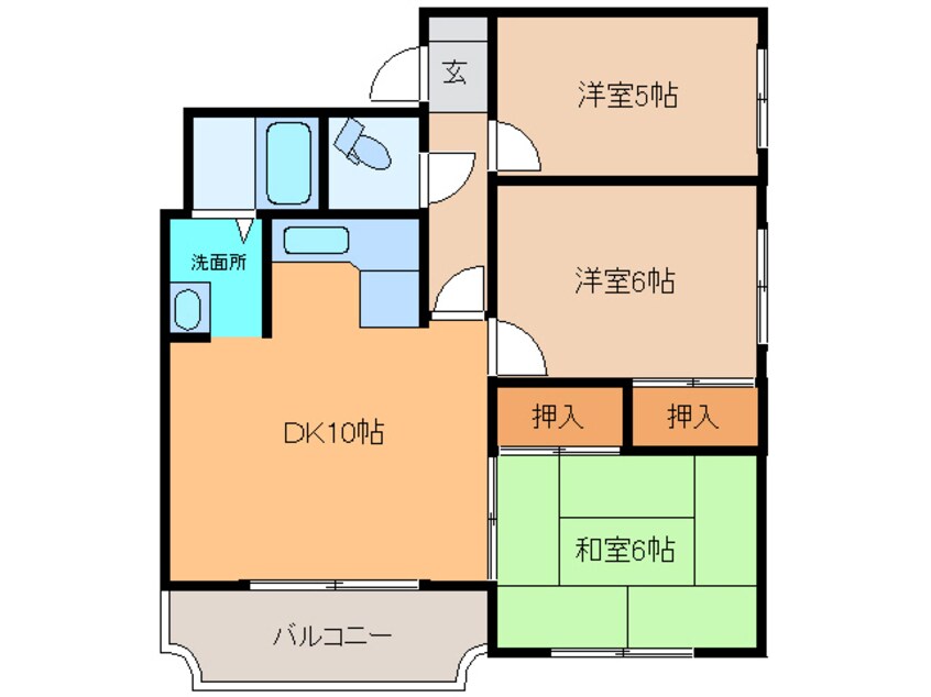 間取図 ｻﾝﾌﾞﾗｲﾄﾊｲﾂNO.Ⅱ